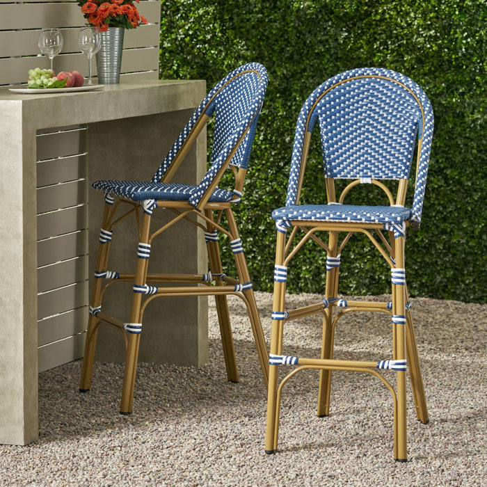Beachcrest Home Battista Wicker Outdoor Stool & Reviews | Wayfair